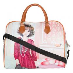 Pink beautiful princess smart classy bright colour duffle bag for girls