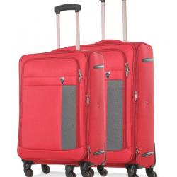 Novex Red M Between 61cm-69cm, Check-in Soft Chicago Luggage - Set of 2