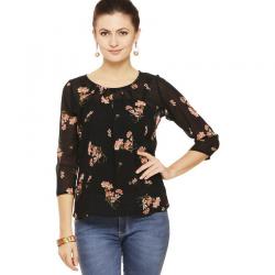 Rigo Black Chiffon Body Tops