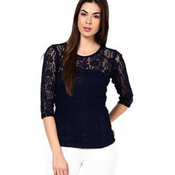 Mayra Blue Net Tops
