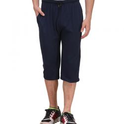 Alfa Navy Cotton Blend Capri