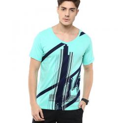 Yepme Blue V-Neck T-Shirt