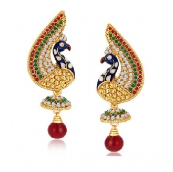 Sukkhi Peacock Peacock Alloy Drop Earring